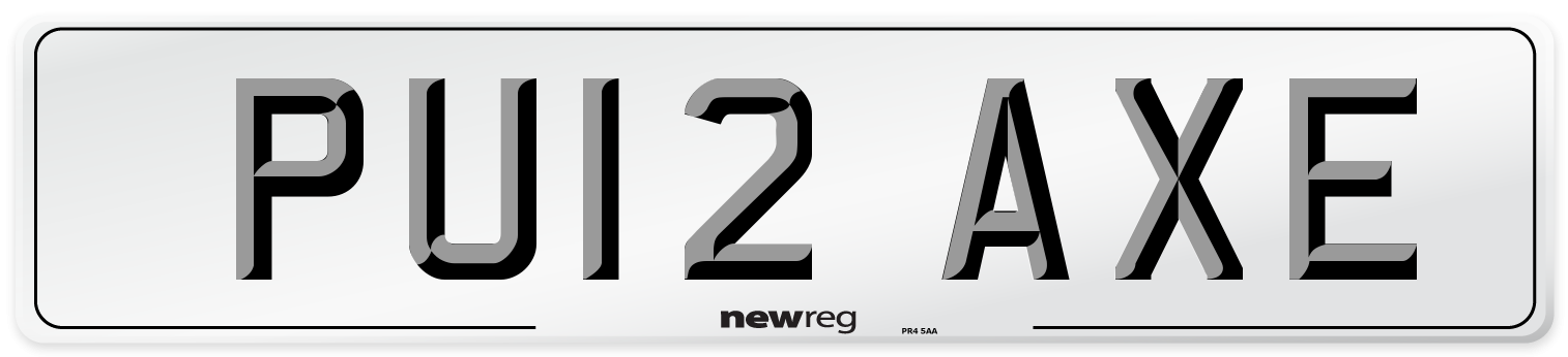 PU12 AXE Number Plate from New Reg